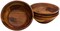 Acacia Wooden Serving Bowls, 7 Inch Set of 4 for Salad, Soup, Noodle and More